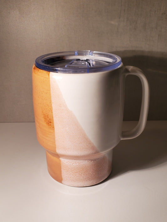 Sideline Travel Mug (Sunset + White Glaze) - Ceramic To Go Mug