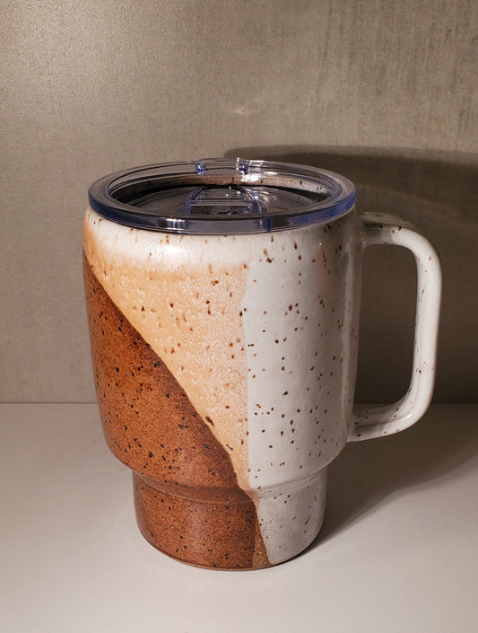 Sideline Travel Mug (Sunset + White Glaze) - Colorado Pottery
