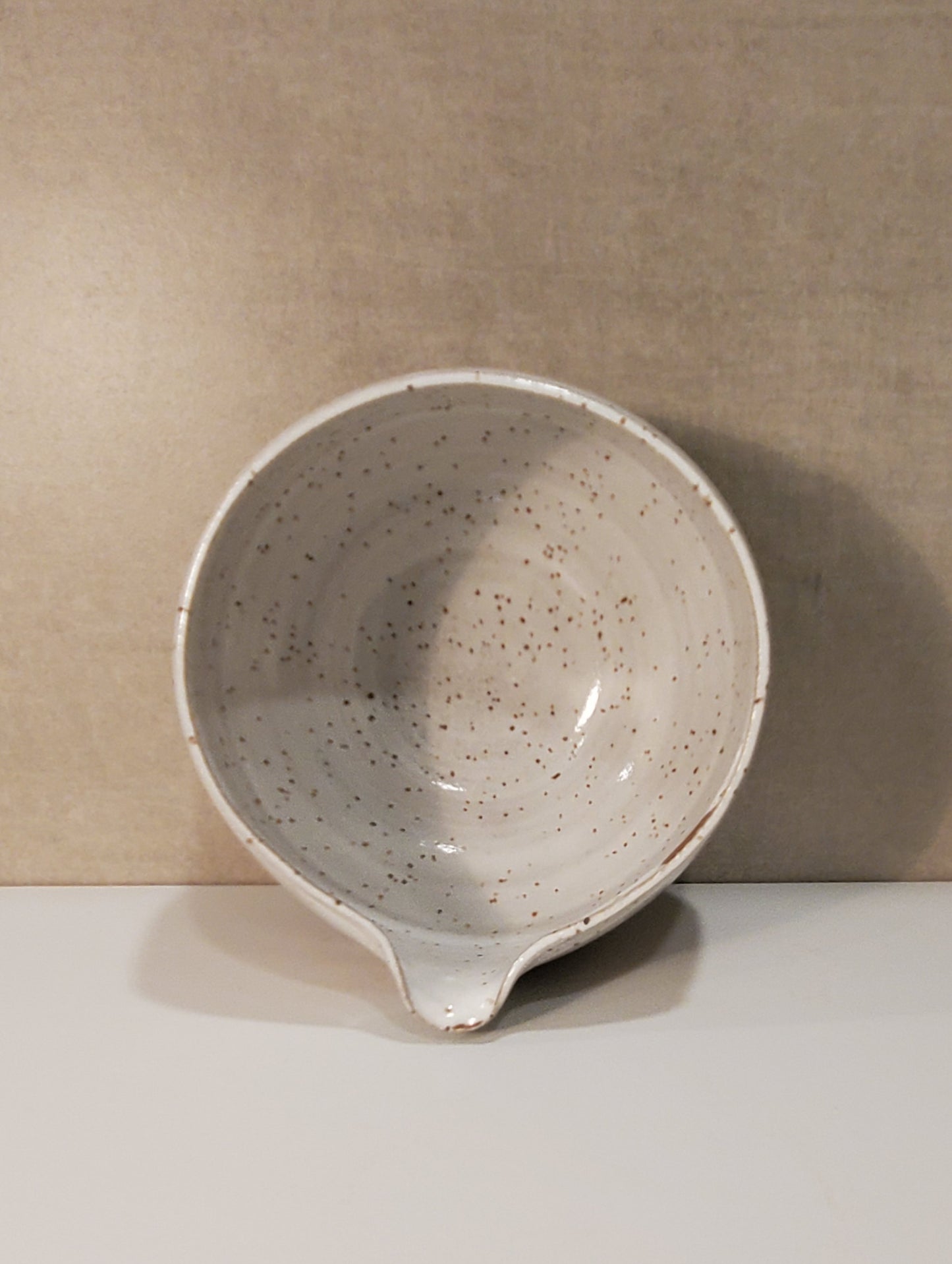 Ceramic Matcha Bowl - Spouted Bowl // Modern Ceramic Chawan - Sand Dune Glaze *SECONDS SALE*
