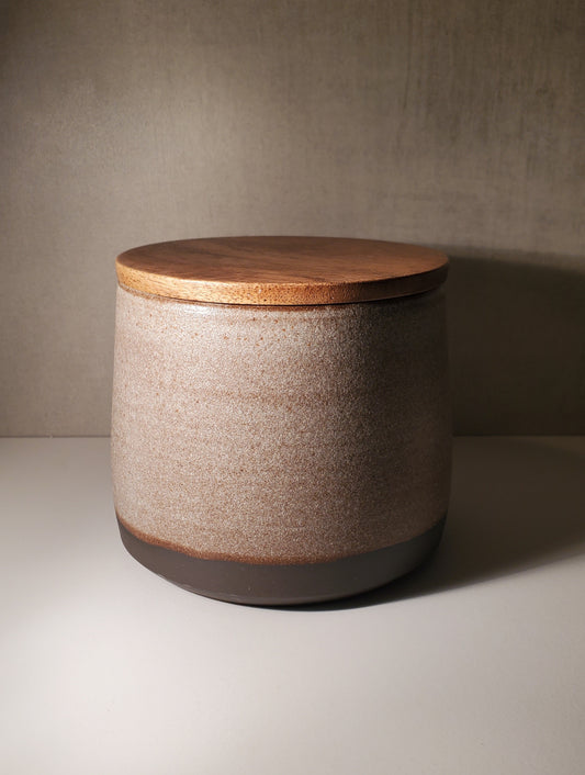 Lidded Ceramic Canister - Red Rocks Glaze / Colorado Pottery