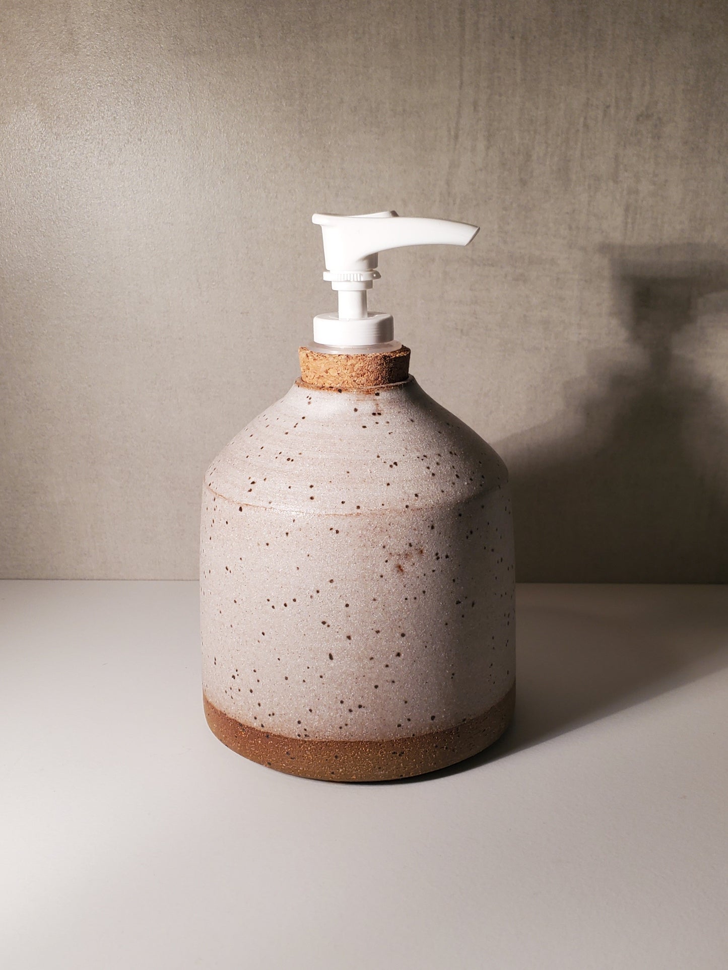 Ceramic Soap Dispenser - Front Range Modern Speckle (White Matte)