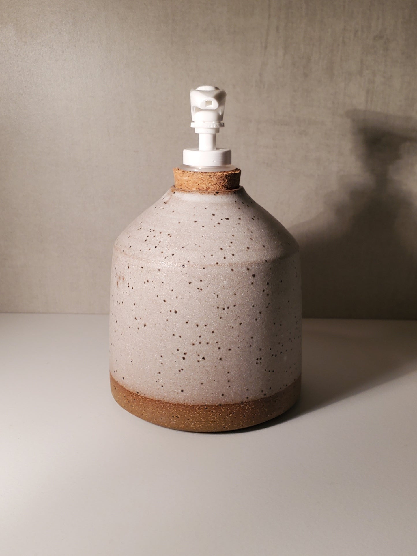 Ceramic Soap Dispenser - Front Range Modern Speckle (White Matte)