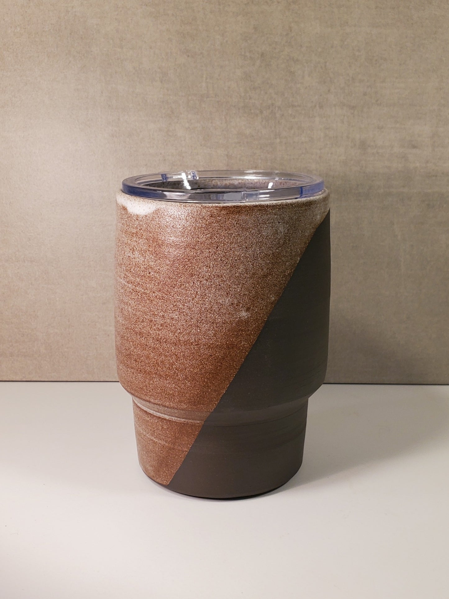 No Handle Reusable Ceramic Travel Mug (Red Rocks Glaze) - Colorado Pottery