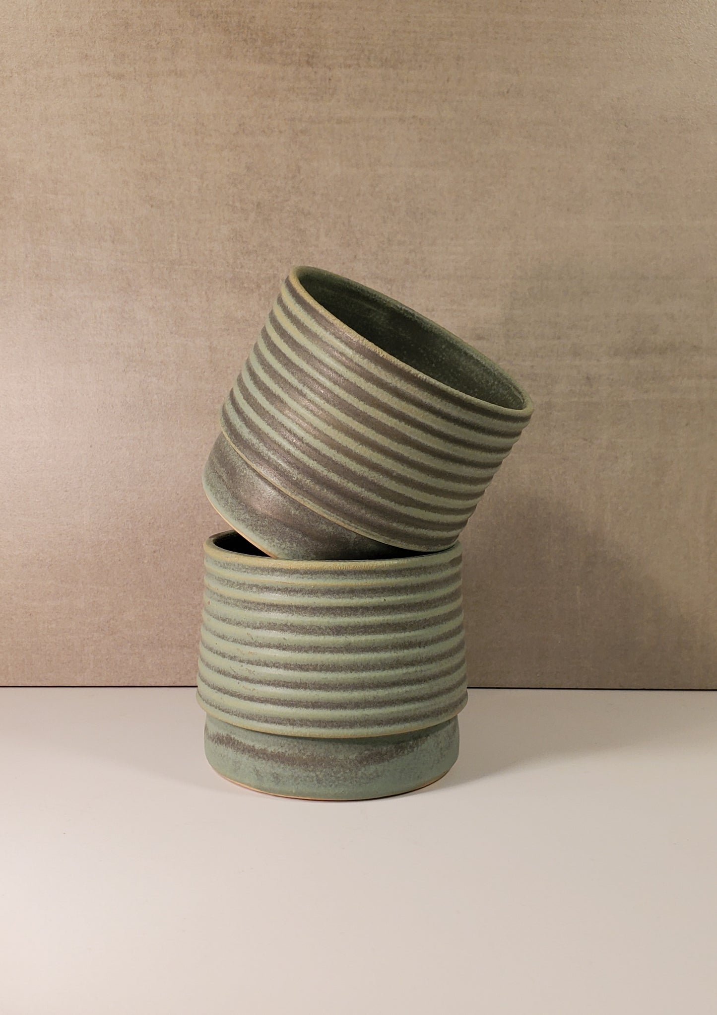Ribbed Ceramic Cortado Cup - Alpine Tundra Glaze