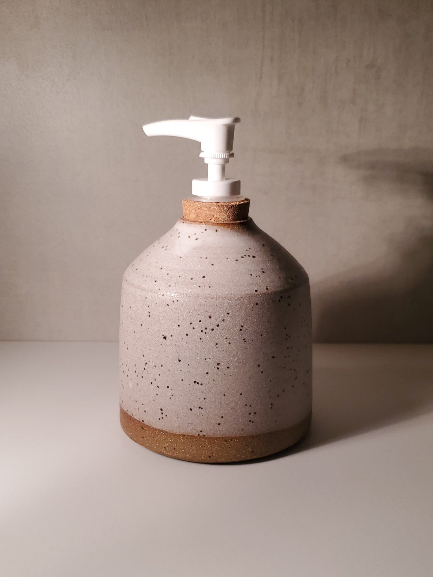 Ceramic Soap Dispenser - Front Range Modern Speckle (White Matte)