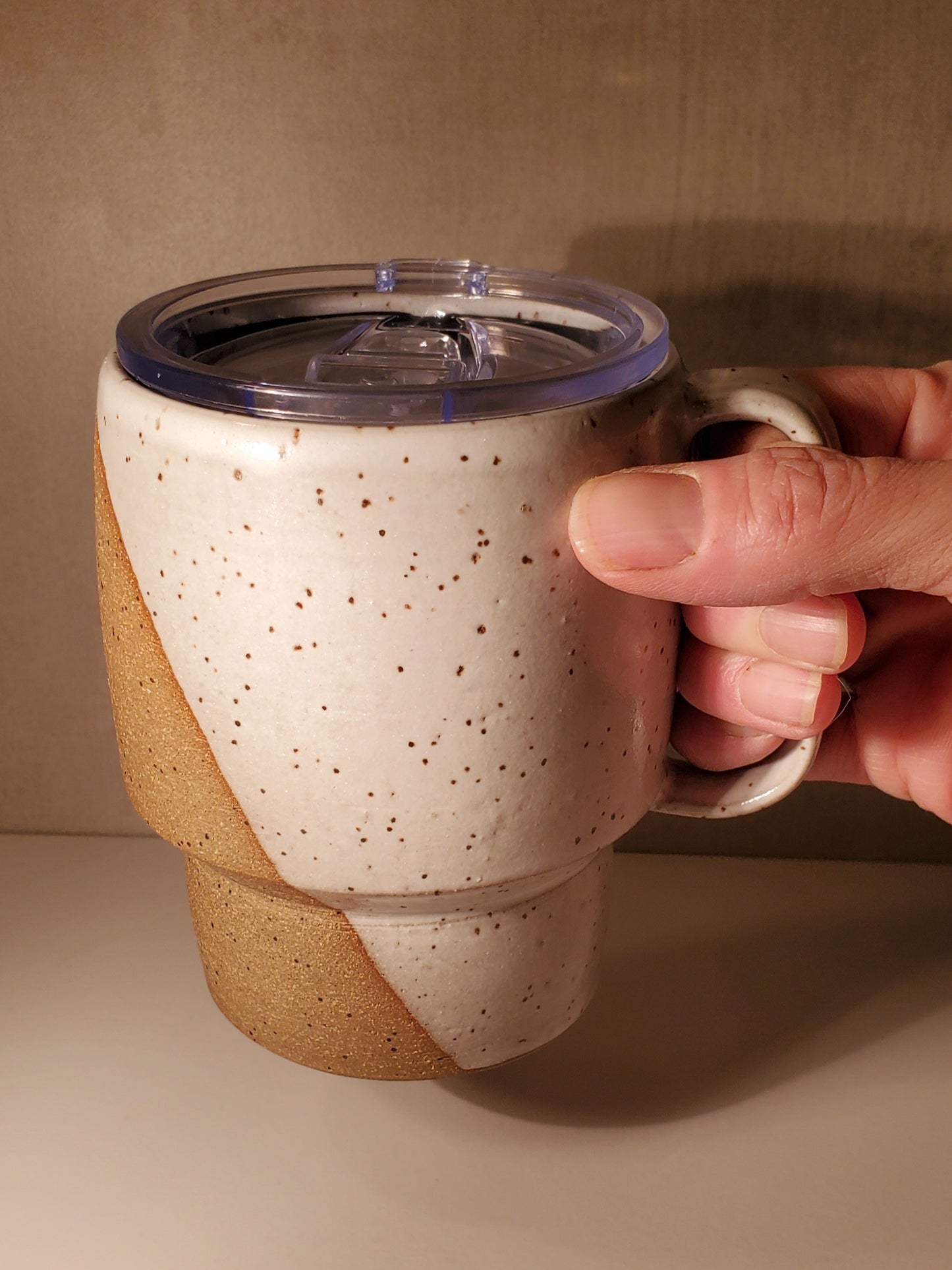 Sideline Travel Mug (Front Range Modern Speckle Glaze) - Colorado Pottery