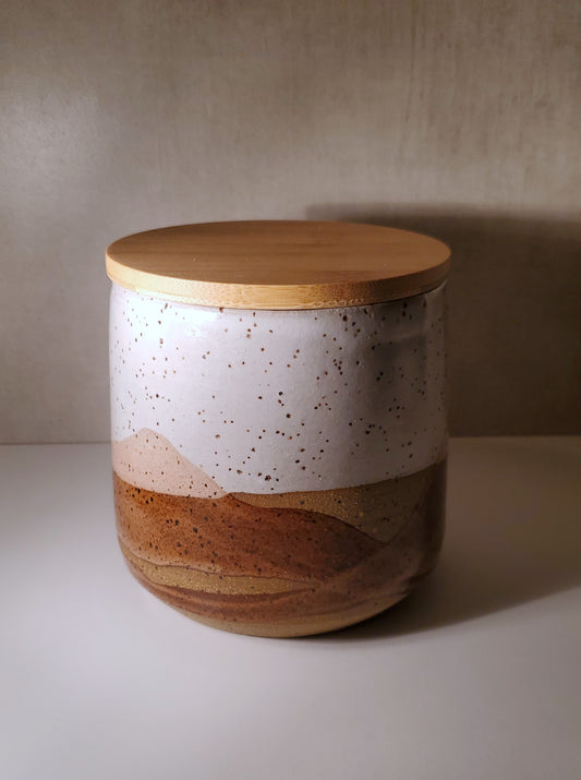 Lidded Ceramic Canister - Great Sand Dune Glaze / Colorado Pottery