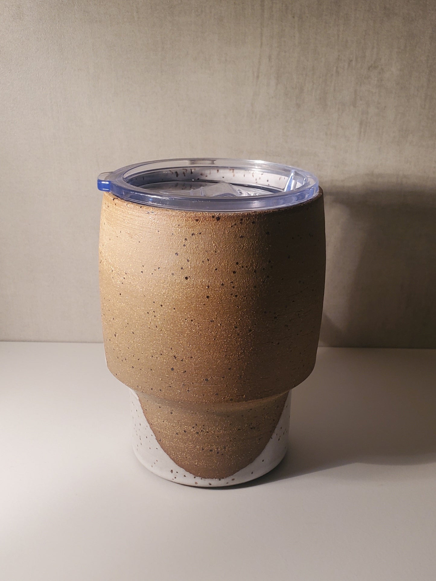 Sideline Travel Mug (Half-Dip In Front Range Modern Speckle Glaze) - Colorado Pottery