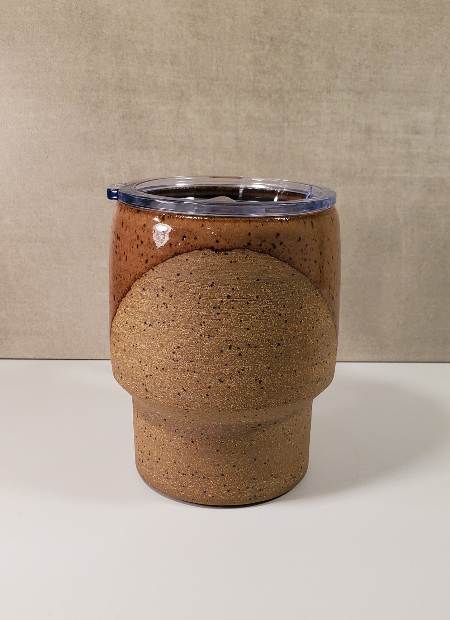 Sideline Ceramic Travel Mug (Sunset Half Dip Glaze) - Ceramic Lidded To Go Mug