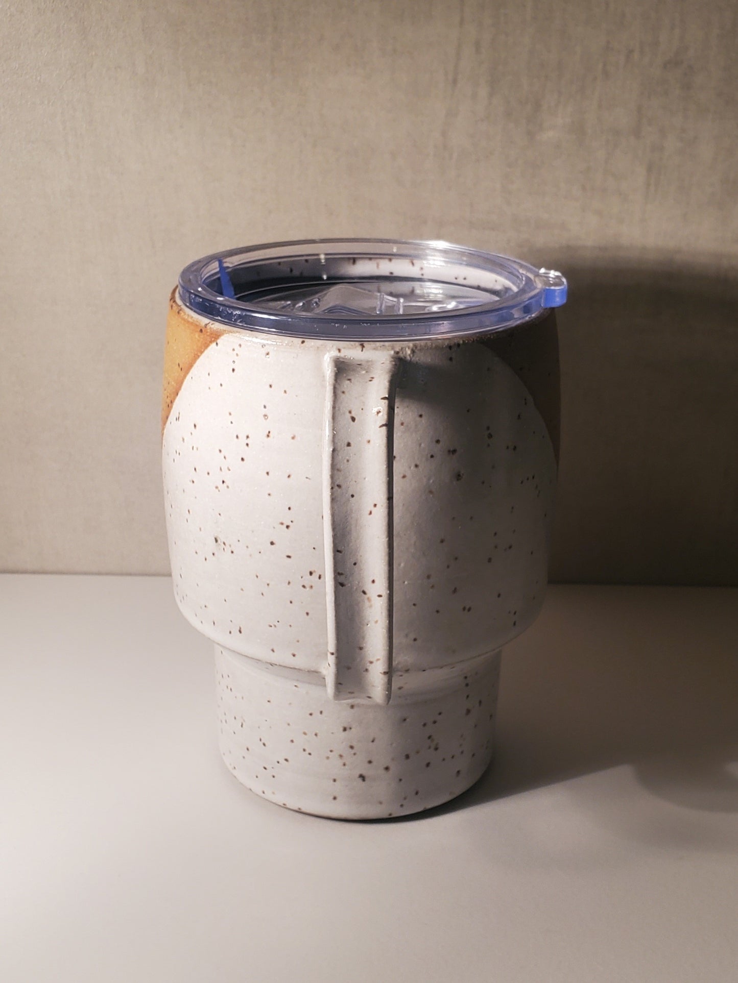 Sideline Travel Mug (Half-Dip In Front Range Modern Speckle Glaze) - Colorado Pottery