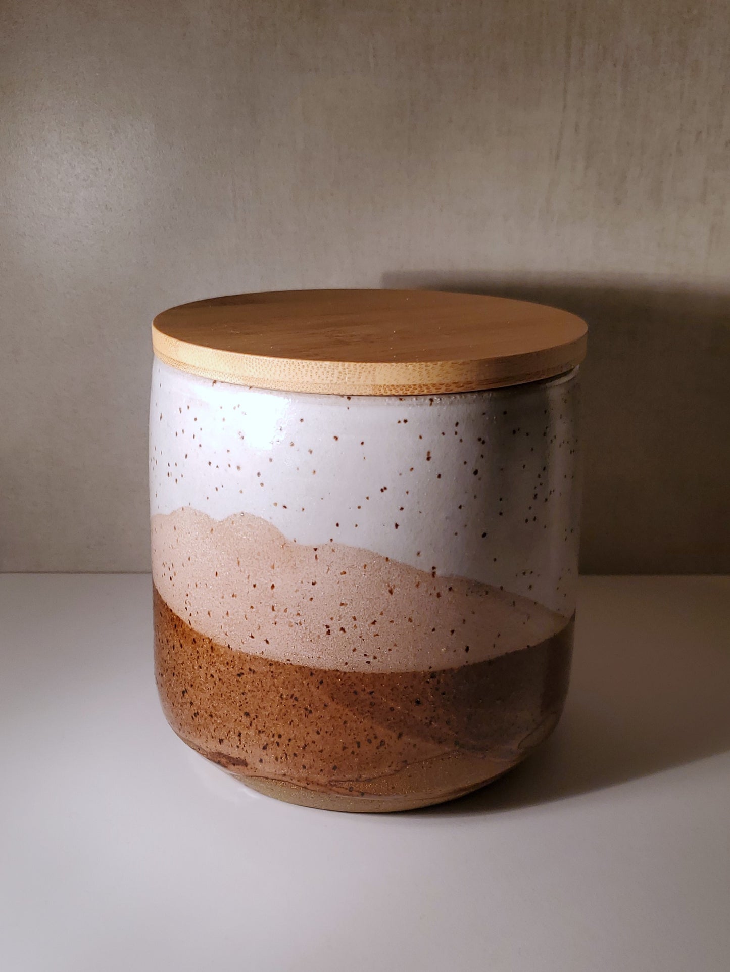 Lidded Ceramic Canister - Great Sand Dune Glaze / Colorado Pottery