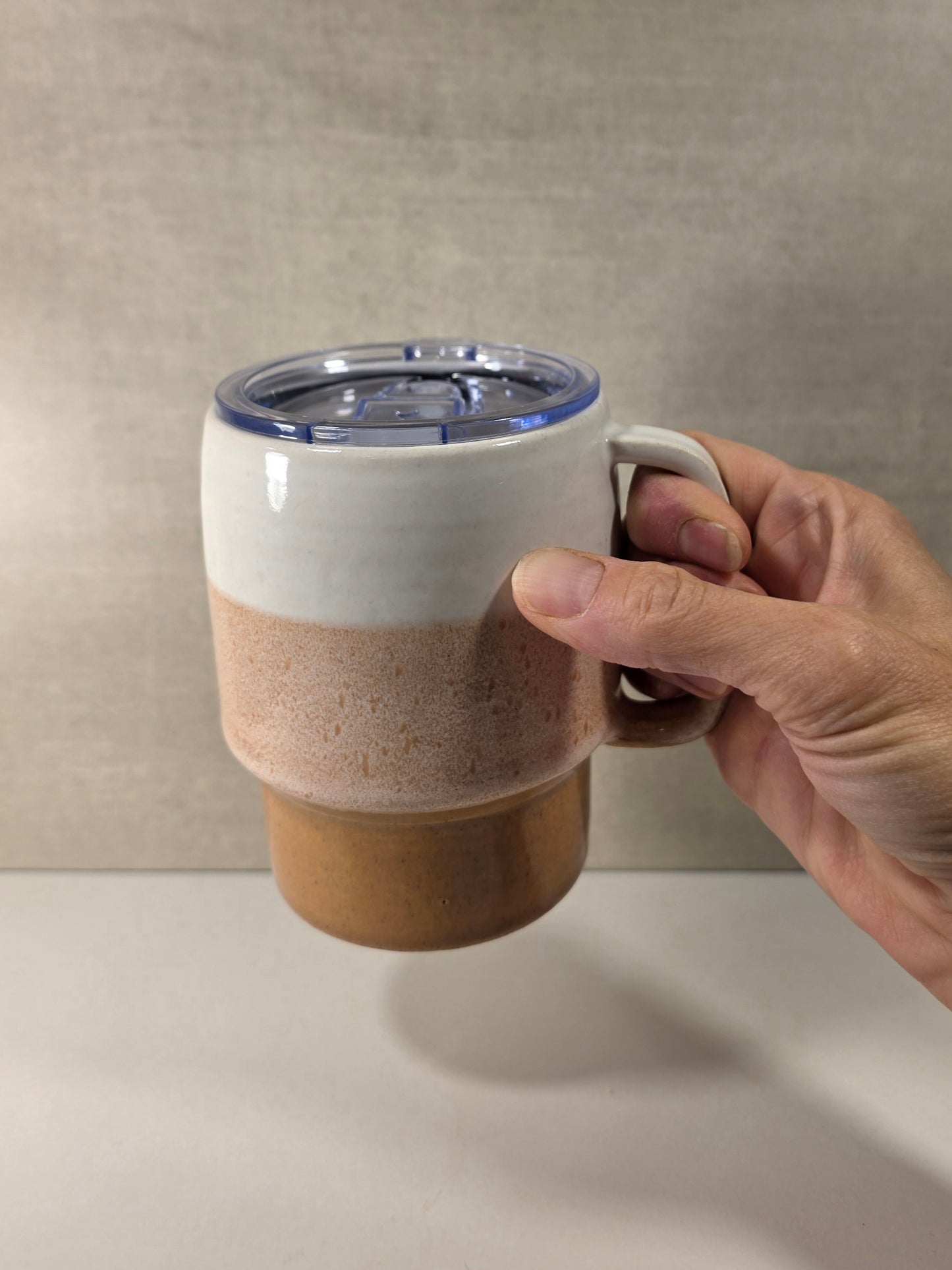 Sideline Travel Mug (Sunset + White Glaze - Light Interior) | Colorado Pottery