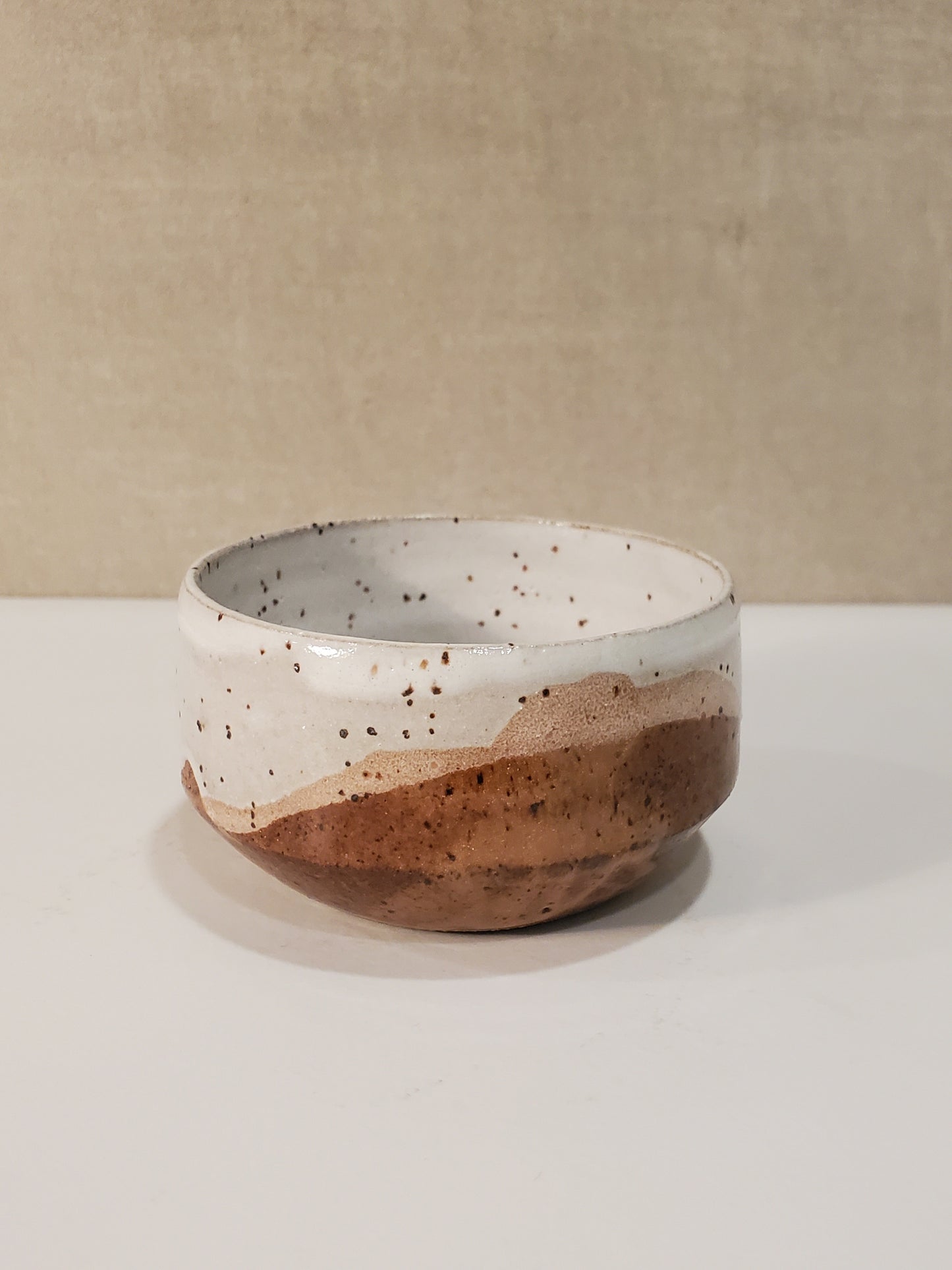 Ceramic Salt Bowl w/ Wooden Spoon - Great Sand Dune Glaze