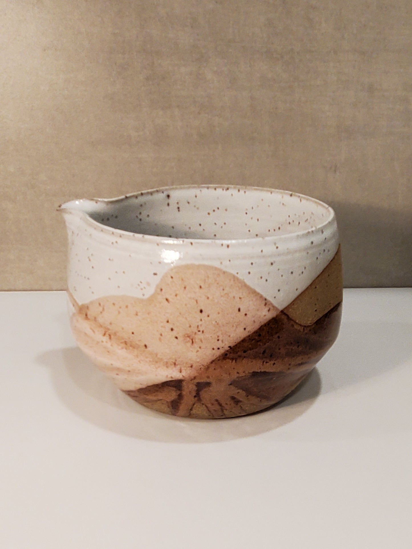 *SECONDS* Ceramic Matcha Bowl - Spouted Bowl // Modern Ceramic Chawan - Sand Dune Glaze
