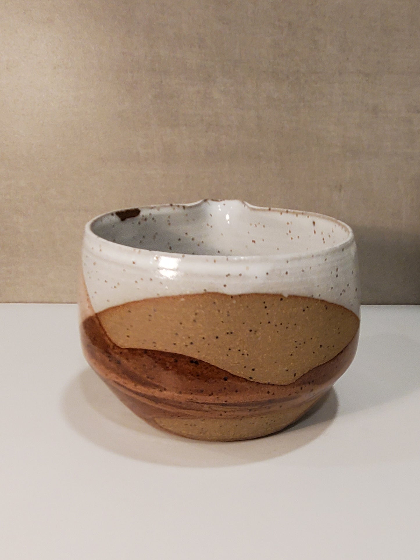 *SECONDS* Ceramic Matcha Bowl - Spouted Bowl // Modern Ceramic Chawan - Sand Dune Glaze