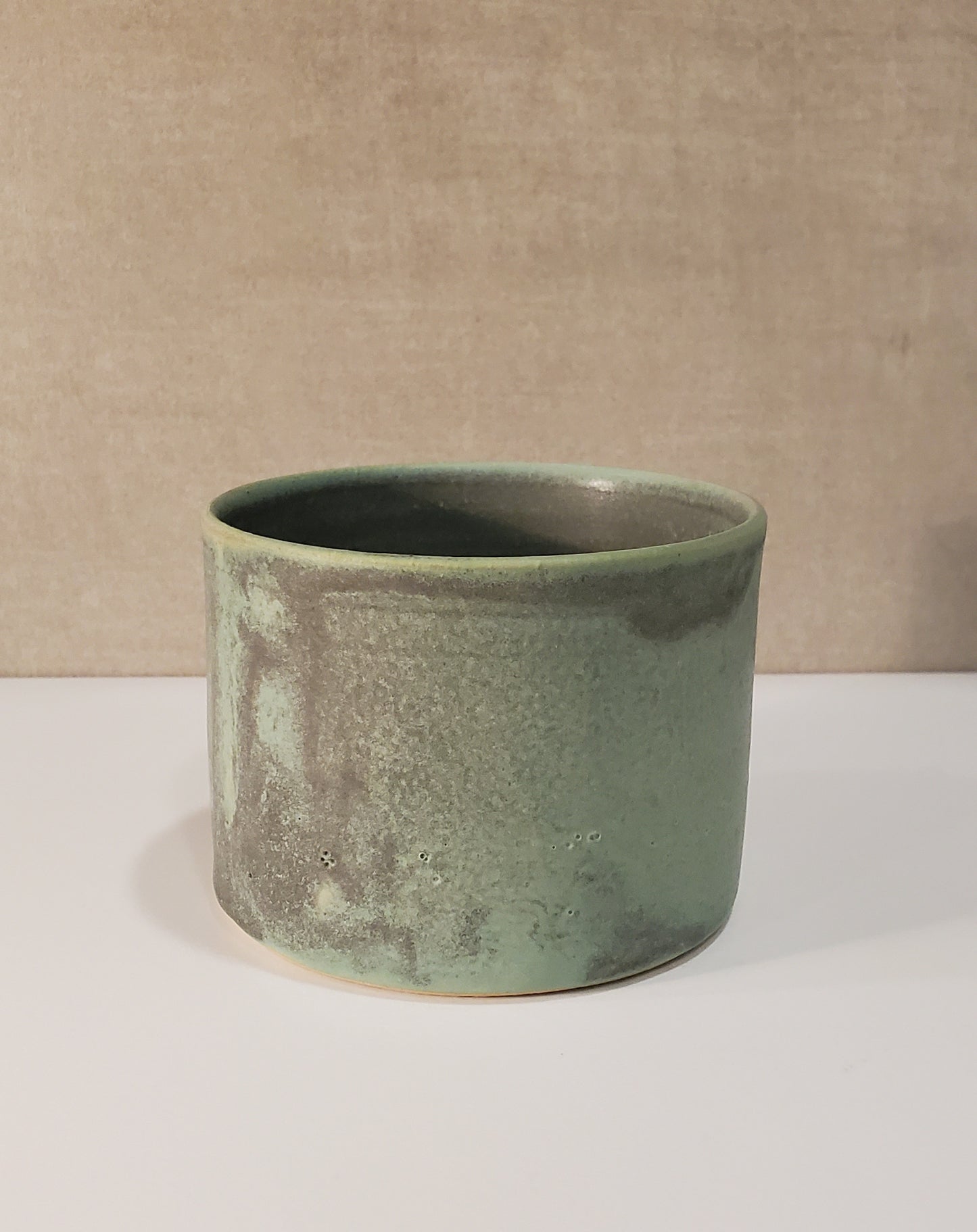 Ceramic Cortado Cup / No Handle Cappuccino Mug - Alpine Tundra Glaze