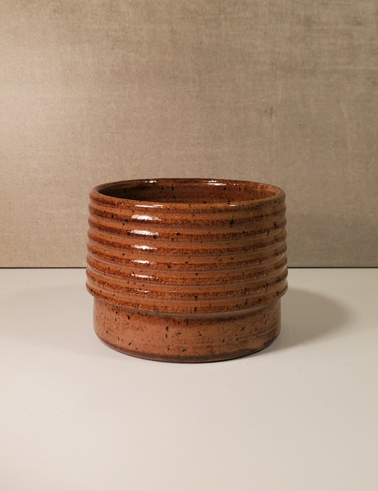 Ribbed Ceramic Cortado Cup - Speckled Sunset Glaze