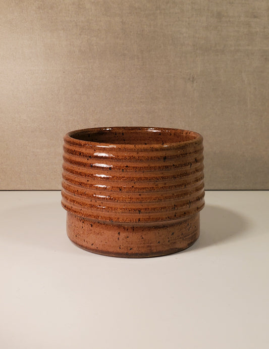 Ribbed Ceramic Cortado Cup - Speckled Sunset Glaze