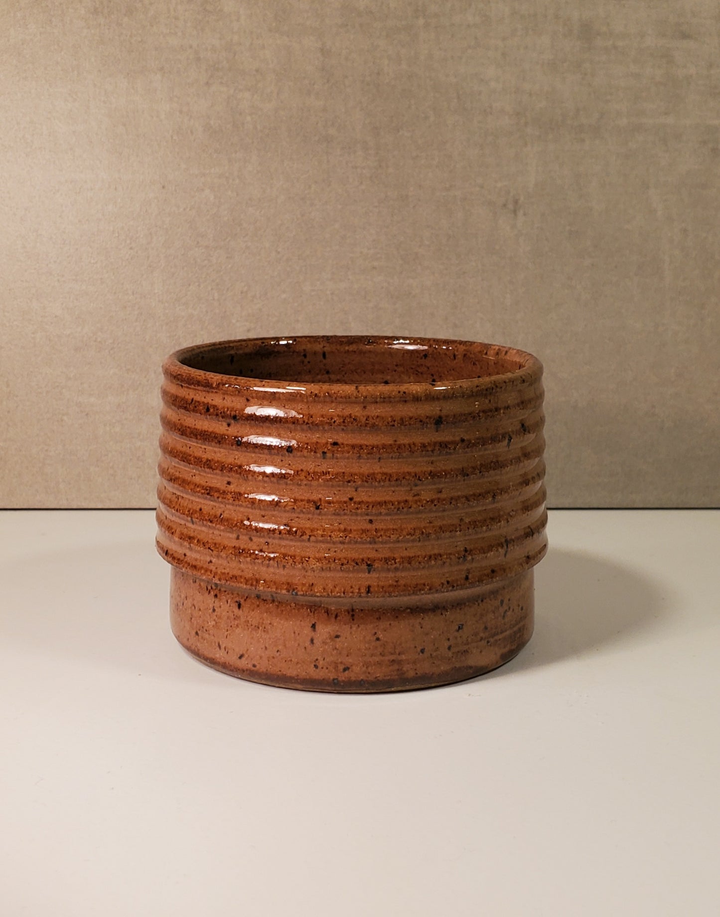 Ribbed Ceramic Cortado Cup - Speckled Sunset Glaze