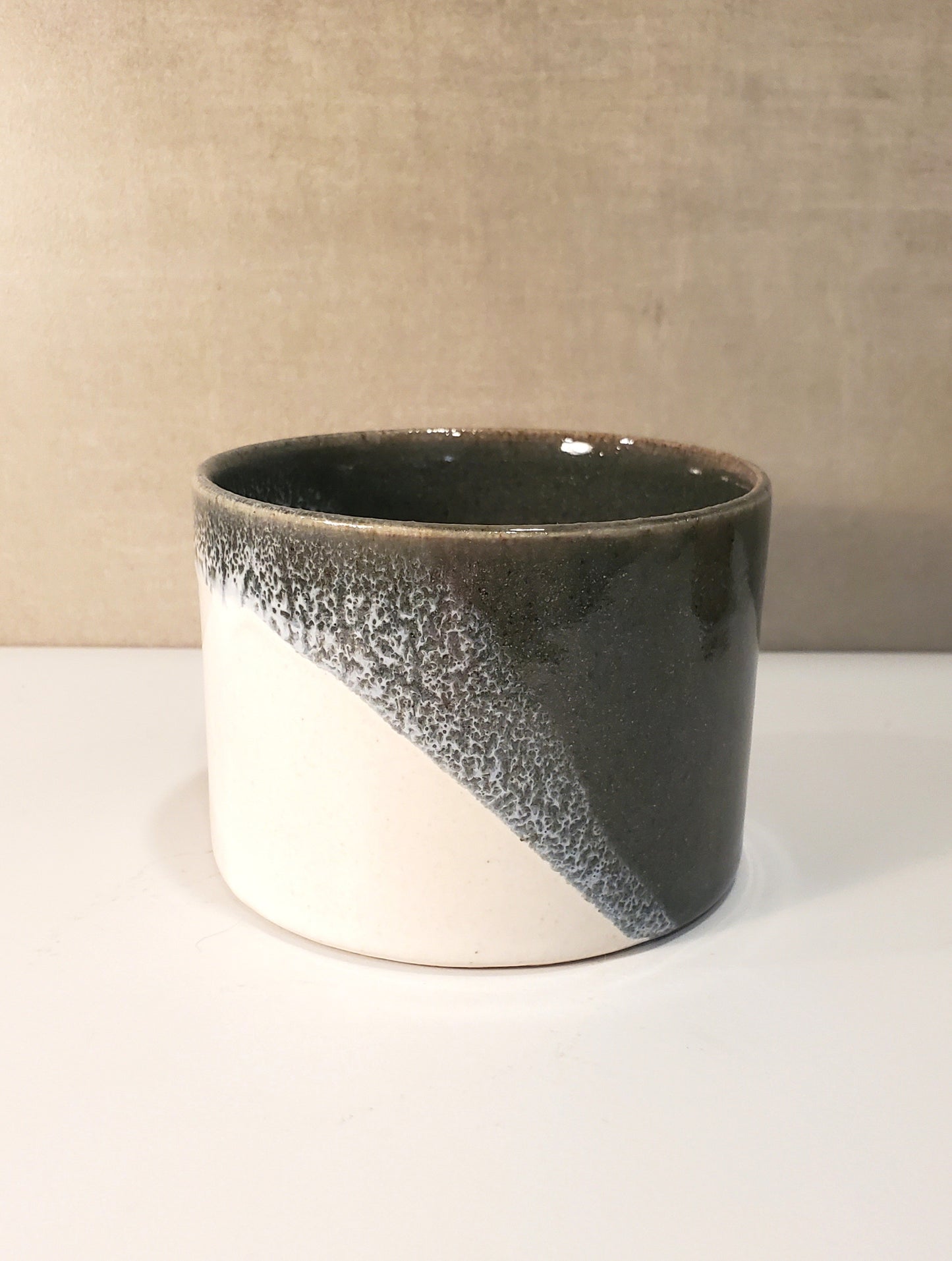 Ceramic Cortado Cup / Modern Cappuccino Mug - Blue Spruce Glaze