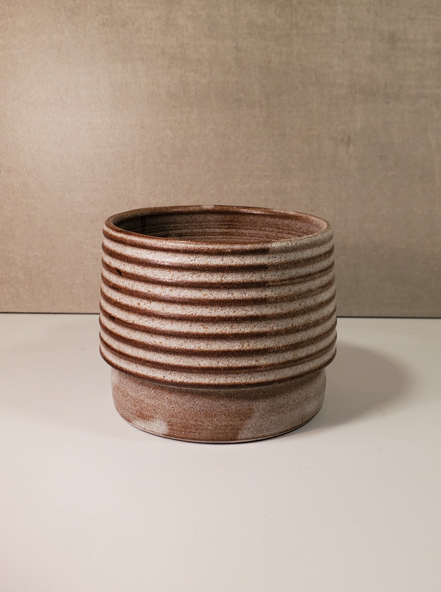 Ribbed Ceramic Cortado Cup - Red Rocks Glaze / Colorado Pottery