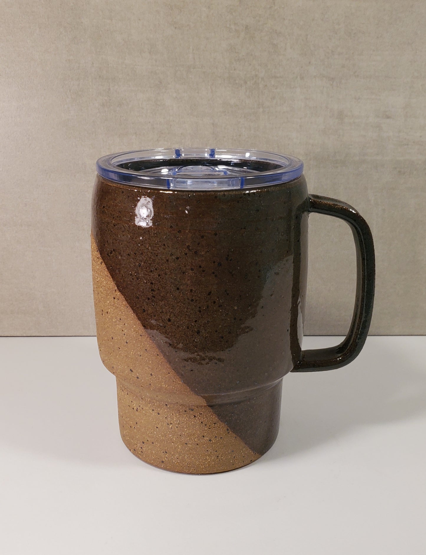 Sideline Travel Mug (Blue Spruce Glaze) - Ceramic Lidded To Go Mug