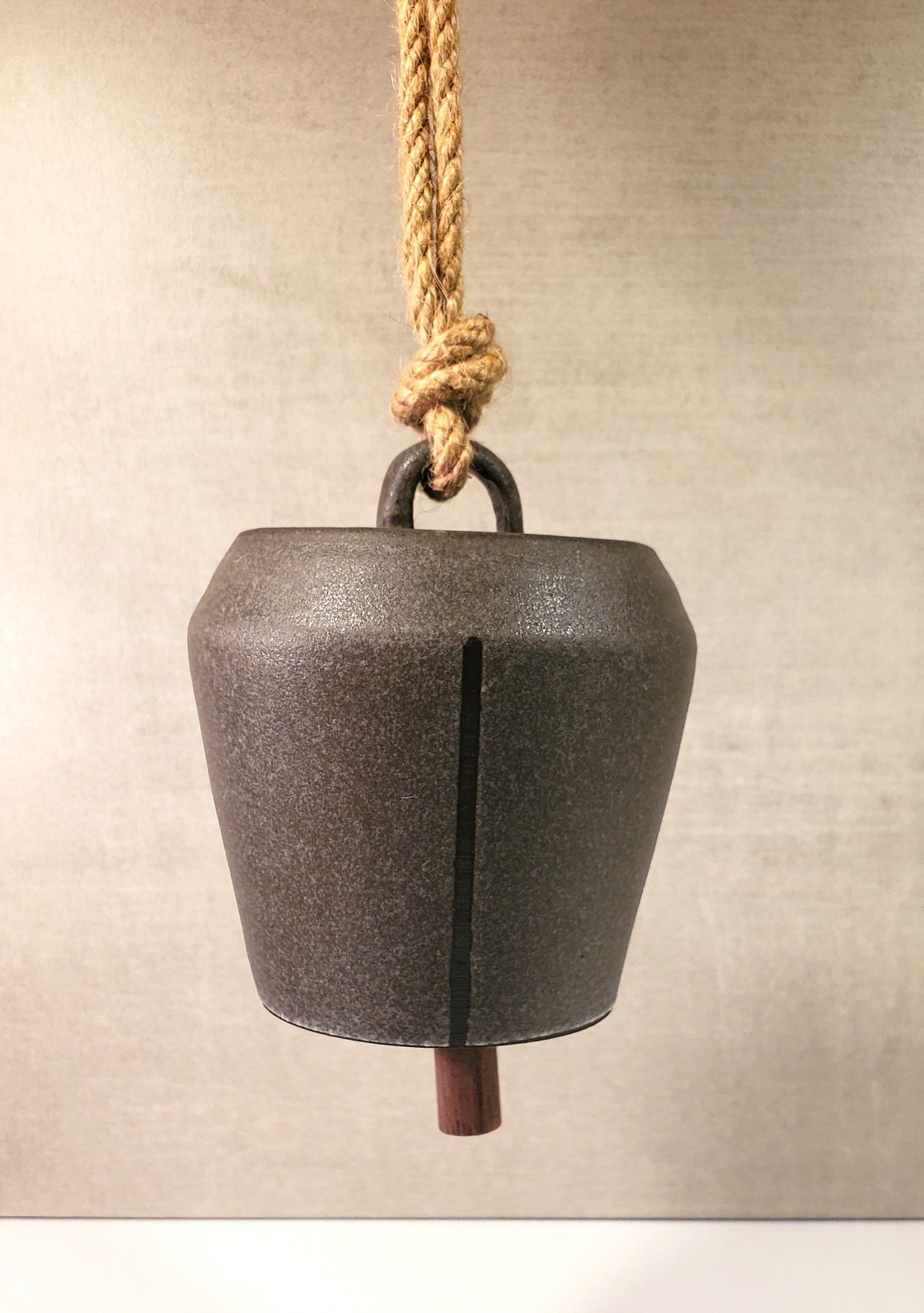 Hanging, Wheel Thrown Ceramic Bell - Nouvelle Collection (Gray)