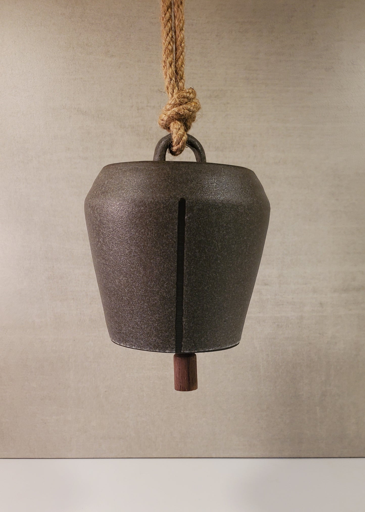 Hanging, Wheel Thrown Ceramic Bell - Nouvelle Collection (Gray)