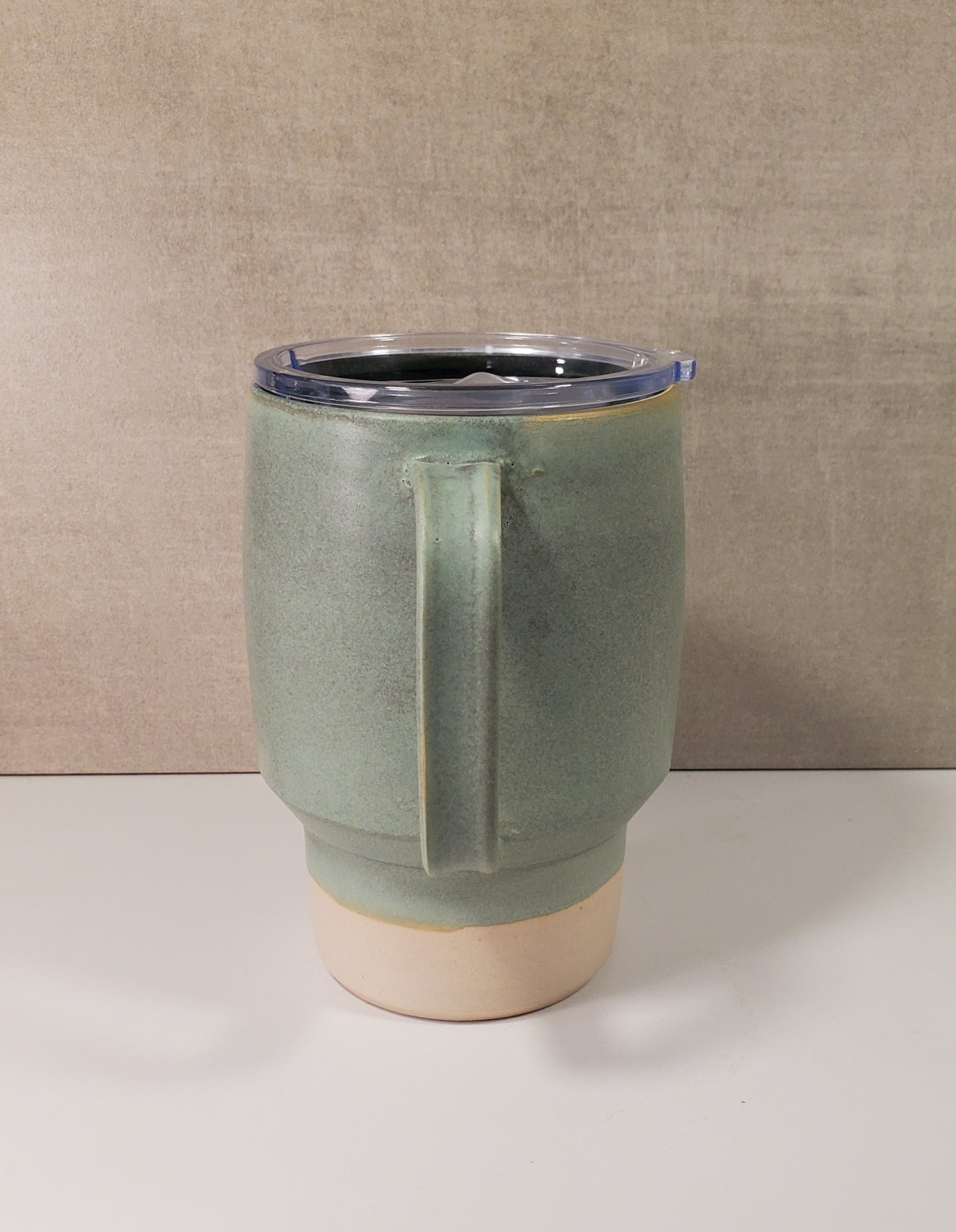 Sideline Ceramic Travel Mug (Alpine Tudra Glaze) - Handmade Lidded To Go Mug