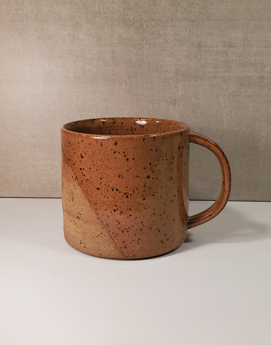 Modern Half-Dip Ceramic Speckle Mug - Sunset Glaze // Colorado Pottery