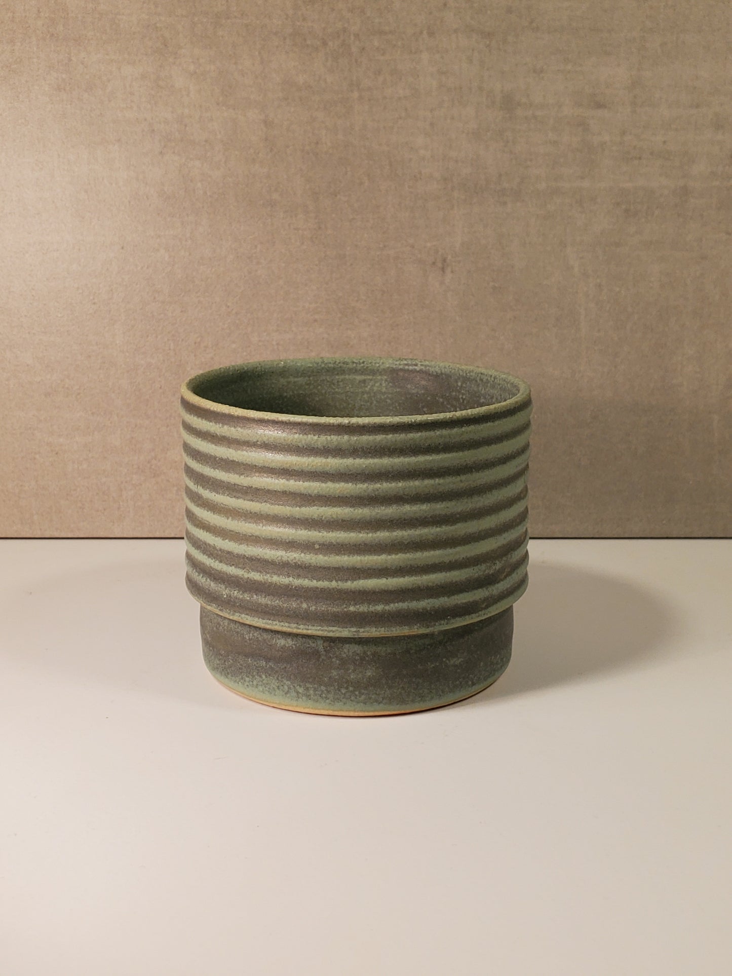 Ribbed Ceramic Cortado Cup - Alpine Tundra Glaze