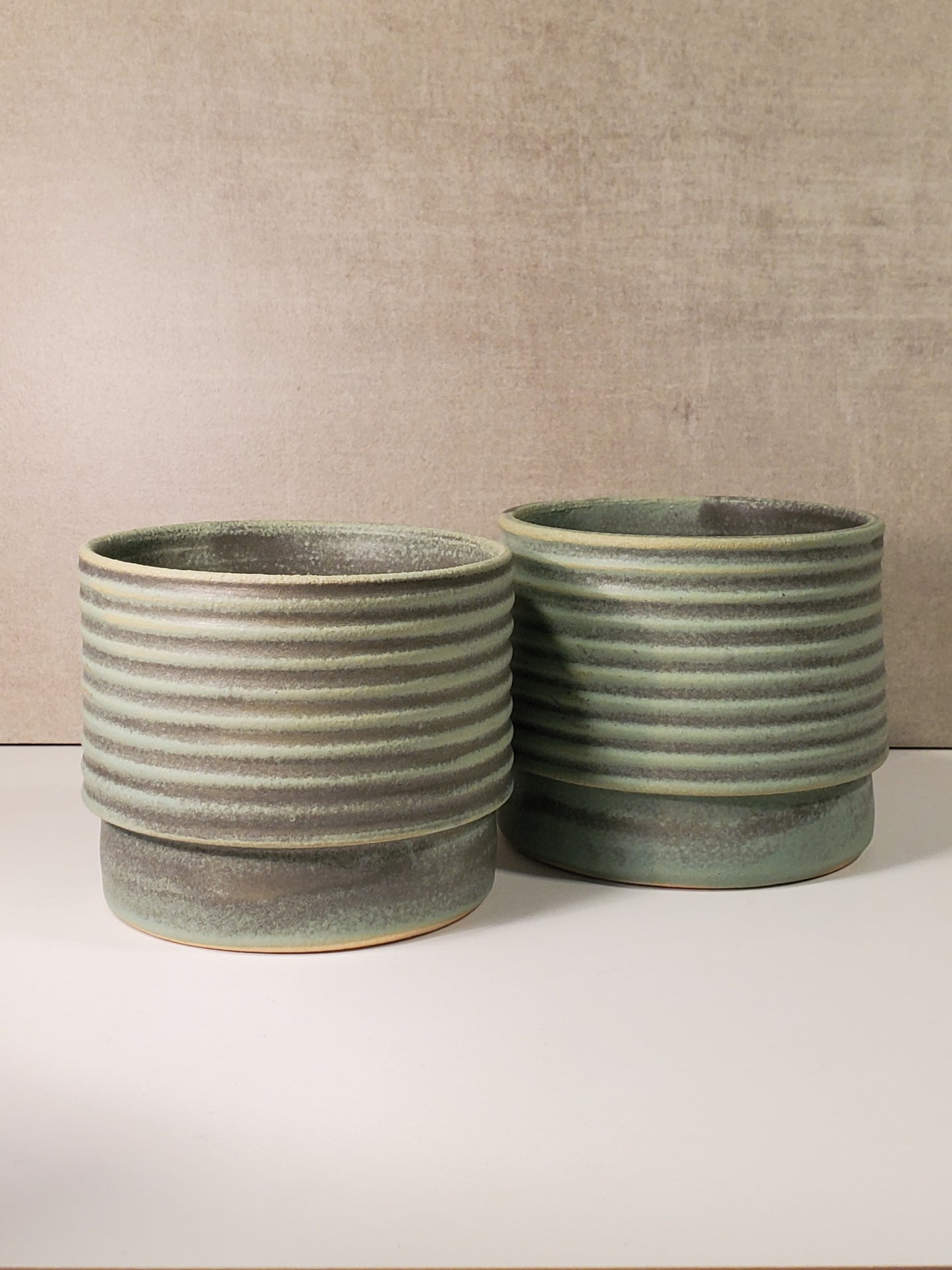 Ribbed Ceramic Cortado Cup - Alpine Tundra Glaze