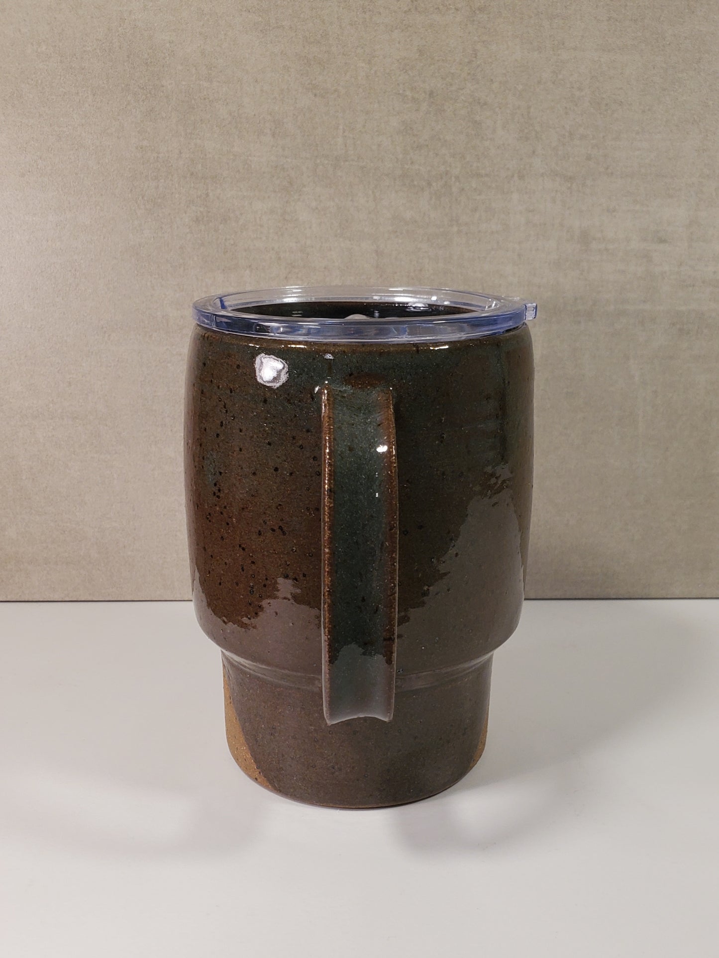 Sideline Travel Mug (Blue Spruce Glaze) - Ceramic Lidded To Go Mug