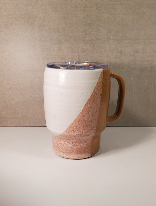 Sideline Travel Mug (Sunset + White Glaze) - Ceramic To Go Mug