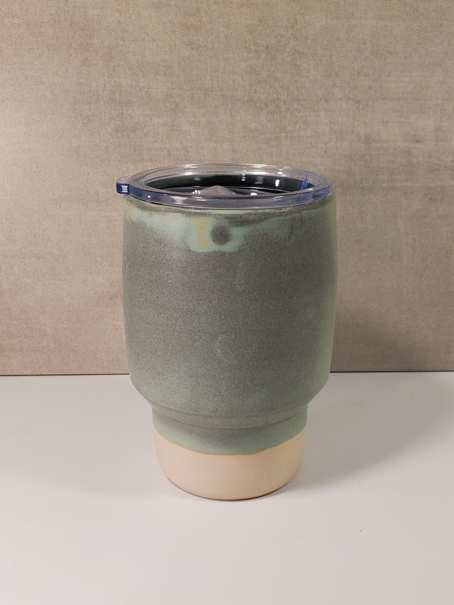 Sideline Ceramic Travel Mug (Alpine Tudra Glaze) - Handmade Lidded To Go Mug