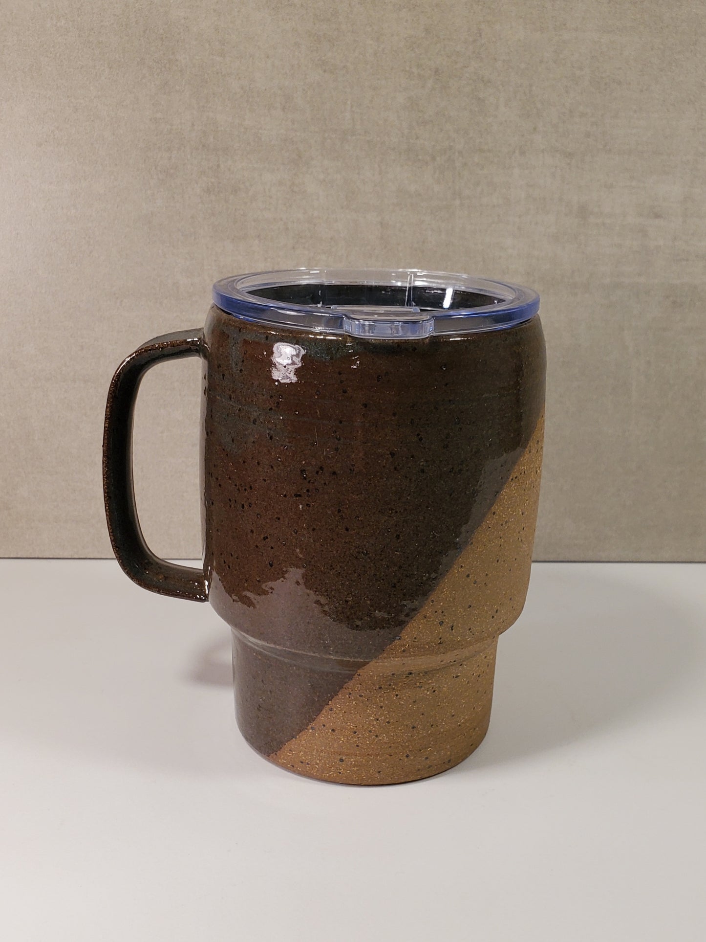 Sideline Travel Mug (Blue Spruce Glaze) - Ceramic Lidded To Go Mug